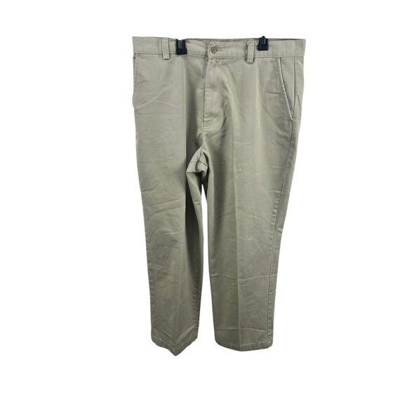 Dockers Mens Relaxed Fit Khaki Flat Front Cotton Pants W36 L29 Chinos Office - Picture 1 of 10